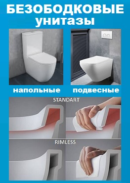 Безободковые унитазы