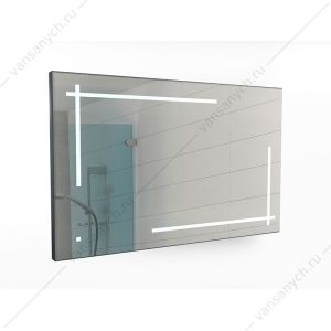 Зеркало Ray 120 black с подсветкой Sansa SR1034Z черный профиль Домино (Россия) купить в Тюмени (Ван Саныч™)