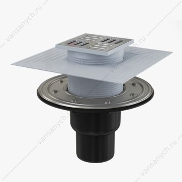 3130148 Сливной трап AlcaPlast APV4344, 105х105/50/75 мм, прямая подводка AlcaPlast (Чехия) купить в Тюмени (Ван Саныч™)