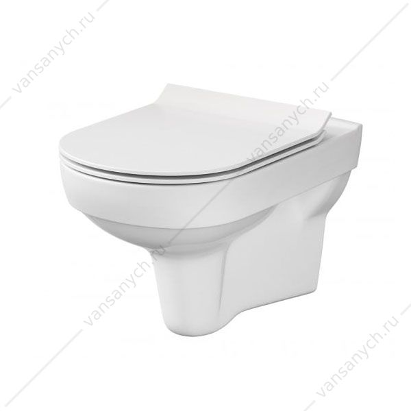 Унитаз безободковый Cersanit. CITY NEW CLEAN ON, сиденье микролифт, тонкое, S-MZ-CITY-COn-S-DL-w Cersanit (Польша) купить в Тюмени (Ван Саныч™)
