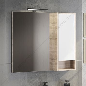 4142227 Зеркало-шкаф Гамбург-90 дуб сонома Comforty (Россия) купить в Тюмени (Ван Саныч™)