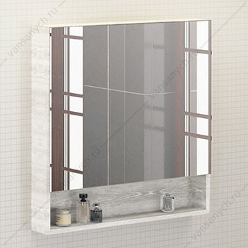 4138838 Зеркало-шкаф Никосия-80 дуб белый Comforty (Россия) купить в Тюмени (Ван Саныч™)