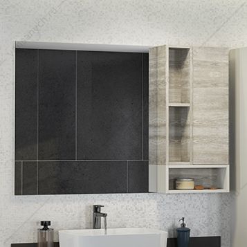 4136262 Зеркало-шкаф Прага-120 дуб белый Comforty (Россия) купить в Тюмени (Ван Саныч™)