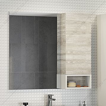 4136263 Зеркало-шкаф Прага-90 дуб белый Comforty (Россия) купить в Тюмени (Ван Саныч™)