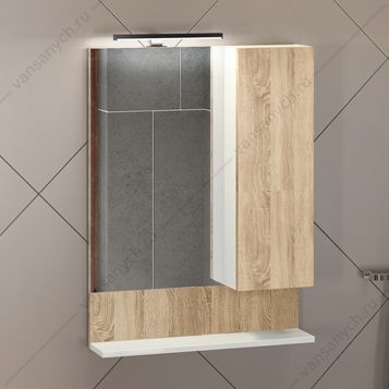 4142211 Зеркало-шкаф Рига-60 дуб сонома Comforty (Россия) купить в Тюмени (Ван Саныч™)