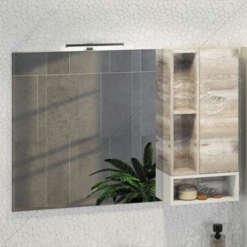 4137136 Зеркало-шкаф Турин-120 дуб бежевый Comforty (Россия) купить в Тюмени (Ван Саныч™)