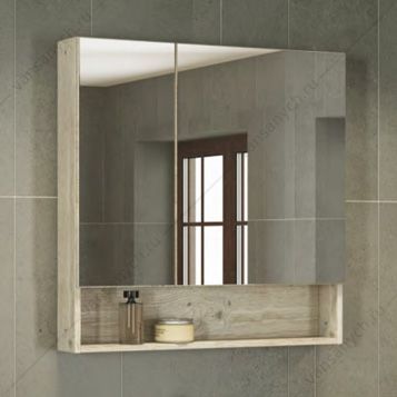 4143489 Зеркало-шкаф Парма-80 дуб дымчатый Comforty (Россия) купить в Тюмени (Ван Саныч™)