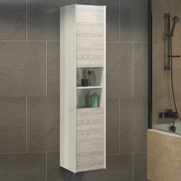 4137139 Шкаф-колонна Женева-35 дуб белый Comforty (Россия) купить в Тюмени (Ван Саныч™)