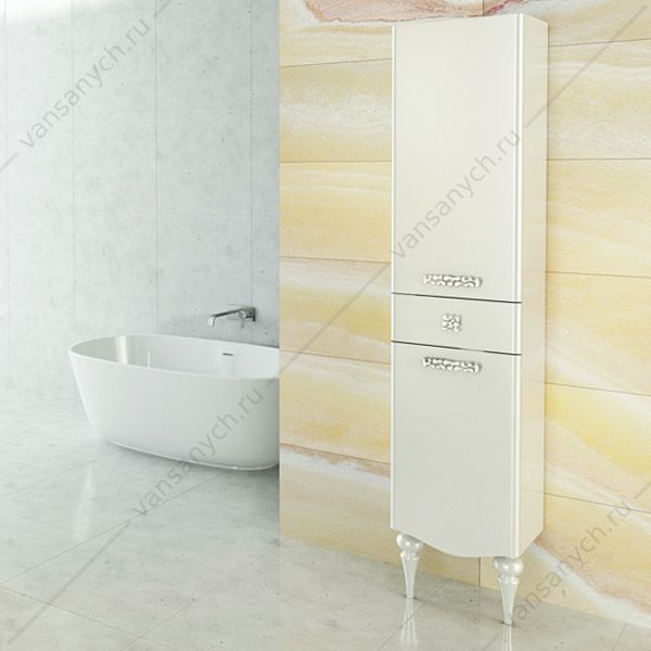 4140124 Шкаф-колонна Монако-40 левая, белая Comforty (Россия) купить в Тюмени (Ван Саныч™)