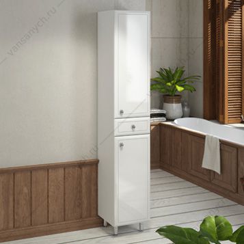 4136987 Шкаф-колонна Сочи-35 белый Comforty (Россия) купить в Тюмени (Ван Саныч™)