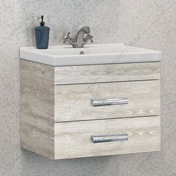 4138879 Тумба-умывальник Никосия-60 дуб белый с раковиной Fest 60 Comforty (Россия) купить в Тюмени (Ван Саныч™)