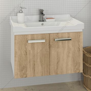 4142215 Тумба-умывальник Рига-70 дуб сонома с раковиной COMFORTY 9335-70 Comforty (Россия) купить в Тюмени (Ван Саныч™)