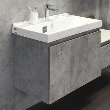 00-00000836 Тумба Comforty Осло-80 бетон светлый с раковиной Fest 80 F01 Comforty (Россия) купить в Тюмени (Ван Саныч™)