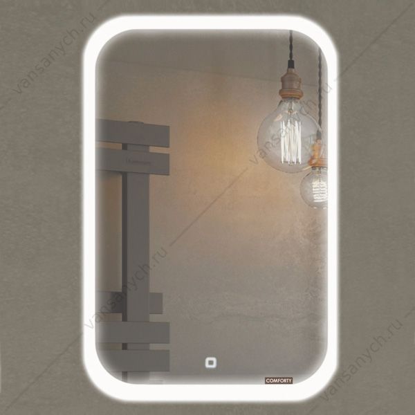 00-00000700 Зеркало COMFORTY Пион 60 LED подсветка, сенсор 600*800 Comforty (Россия) купить в Тюмени (Ван Саныч™)