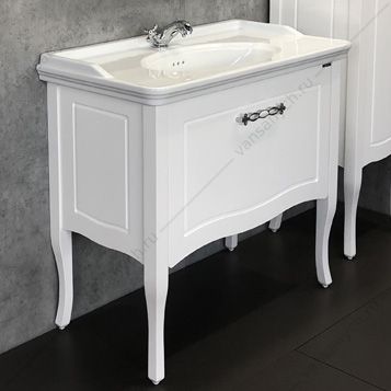 4147999 Тумба-умывальник COMFORTY Павия-100 белый глянец с раковиной 50110  Comforty (Россия) купить в Тюмени (Ван Саныч™)