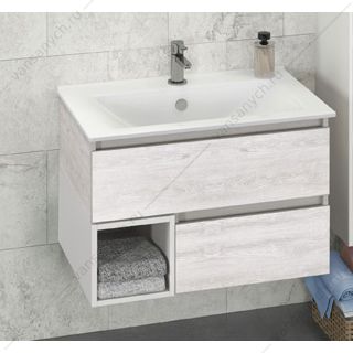 4147332 Тумба-умывальник COMFORTY Турин-75 дуб белый с раковиной 75E Comforty (Россия) купить в Тюмени (Ван Саныч™)