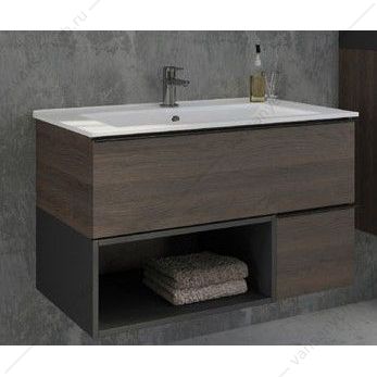 4150657 Тумба-умывальник COMFORTY Франкфурт-90 дуб шокоалдно-коричневый с раковиной Quadro 90 Comforty (Россия) купить в Тюмени (Ван Саныч™)