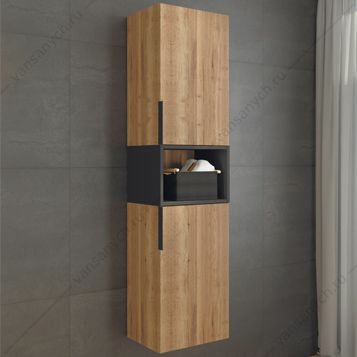 4151544 Шкаф-колонна COMFORTY  Штутгарт-40 дуб тёмно-коричневый Comforty (Россия) купить в Тюмени (Ван Саныч™)