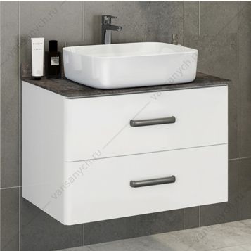 00-00004668 Тумба с раковиной COMFORTY Амстердам-75 белая с черной столешницей, с раковиной COMFORTY T-Y9378 Comforty (Россия) купить в Тюмени (Ван Саныч™)