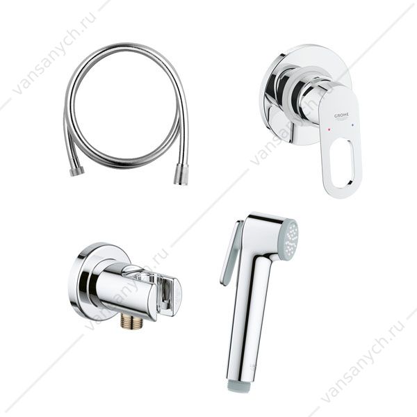 4143880 Готовое решение для гигиенического душа скрытого монтажа GROHE BauLoop, хром, 124895 GROHE (Германия) купить в Тюмени (Ван Саныч™)
