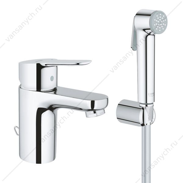 4145028 Смеситель для раковины GROHE BauEdge S-Size, с гигиеническим душем, цепочка, 23757000 GROHE (Германия) купить в Тюмени (Ван Саныч™)