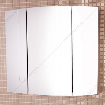3121083 Зеркало-шкаф Лаура-75-3 белый Comforty (Россия) купить в Тюмени (Ван Саныч™)