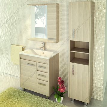 4136349 Тумба-умывальник Марио-75 сосна лоредо Comforty (Россия) купить в Тюмени (Ван Саныч™)