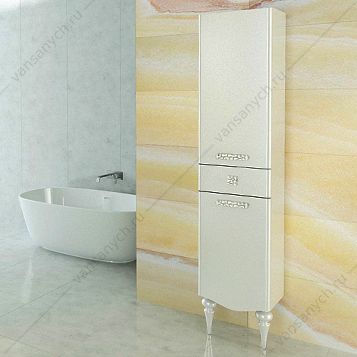 3129168 Шкаф-колонна Монако-40 белый Comforty (Россия) купить в Тюмени (Ван Саныч™)