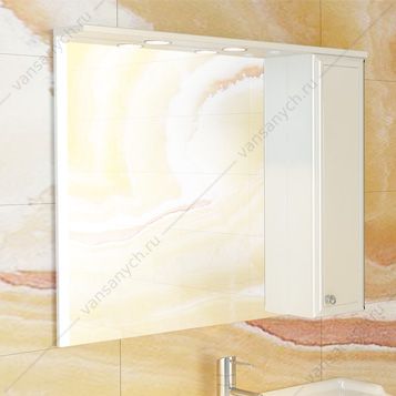 3132226 Зеркало-шкаф Сочи-100 белый Comforty (Россия) купить в Тюмени (Ван Саныч™)