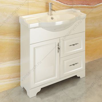 00-00003083 Тумба-умывальник Севилья-85 слоновая кость Comforty (Россия) купить в Тюмени (Ван Саныч™)