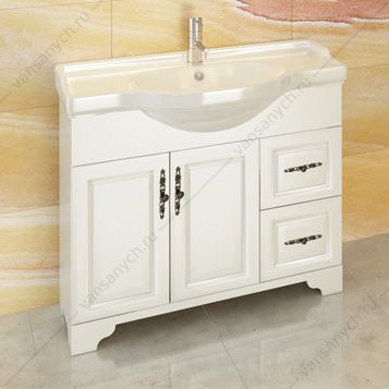 3132627 Тумба-умывальник Севилья-100 слоновая кость Comforty (Россия) купить в Тюмени (Ван Саныч™)