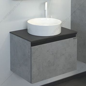 00-00002782 Тумба-умывальник Comforty Эдинбург 60 бетон/черный с раковиной Comforty 9111 Comforty (Россия) купить в Тюмени (Ван Саныч™)