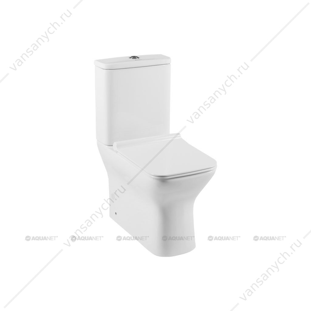 CL-12248B Унитаз безободковый Aquanet Rimless Cube-C сиденье микролифт Aquanet (Россия) купить в Тюмени (Ван Саныч™)