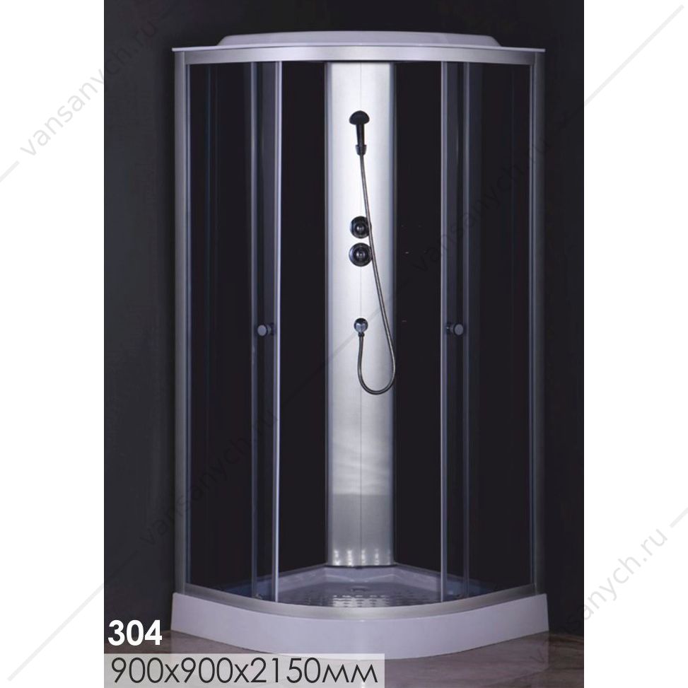 00-00000150 Душевая кабина COMFORTY 304, серое стекло, задн.,черн.,стекл.панель, 900*900*2150 Comforty (Россия) купить в Тюмени (Ван Саныч™)