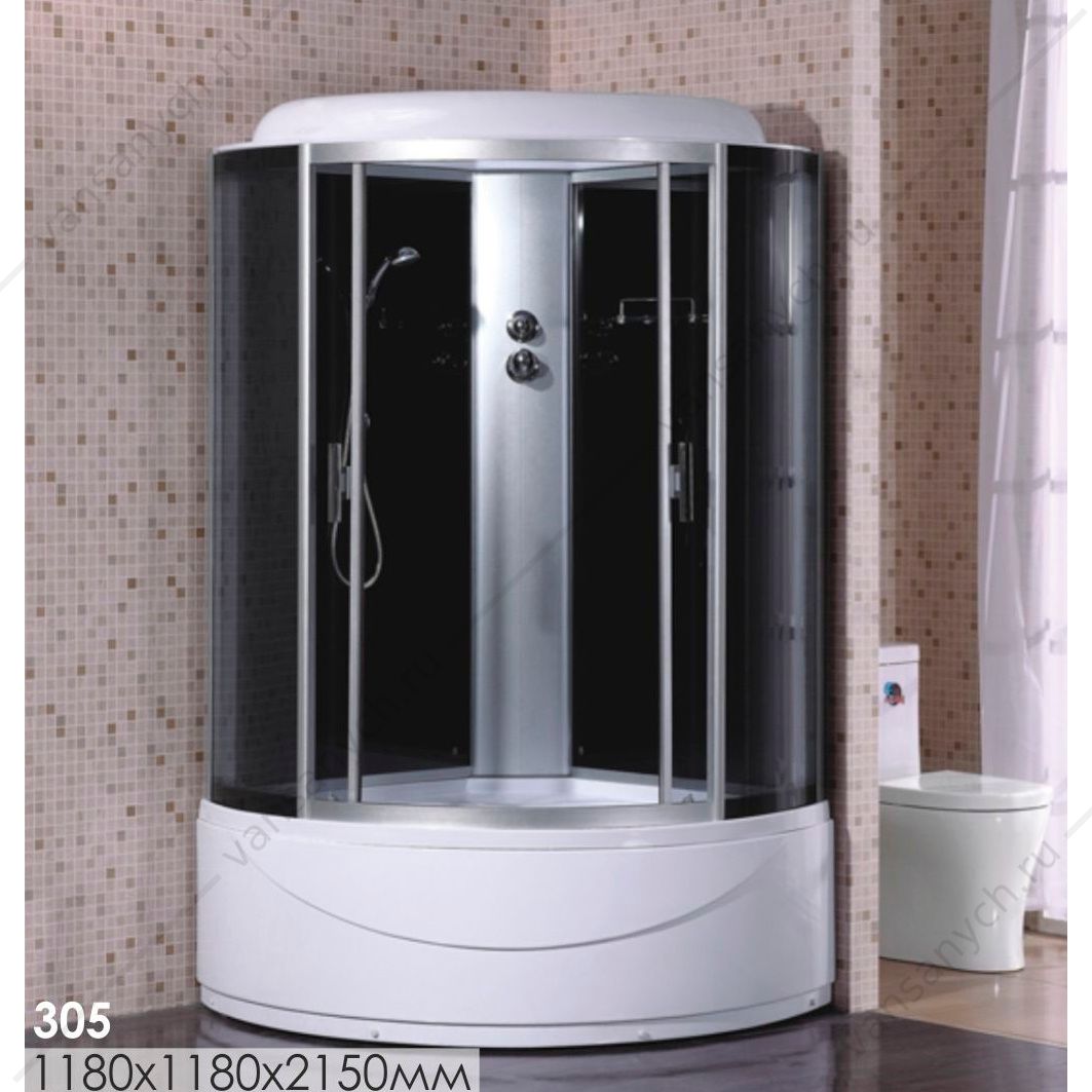 00-00000155 Душевая кабина COMFORTY 305, серое  стекло, задн.,черн., стекл.панель, 1180*1180*2150 Comforty (Россия) купить в Тюмени (Ван Саныч™)