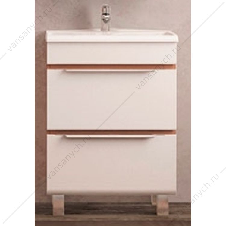УТ000005950 Тумба напольная CRYSTAL CUB 60 (белый) c раковиной 60 Velvex (Россия) купить в Тюмени (Ван Саныч™)
