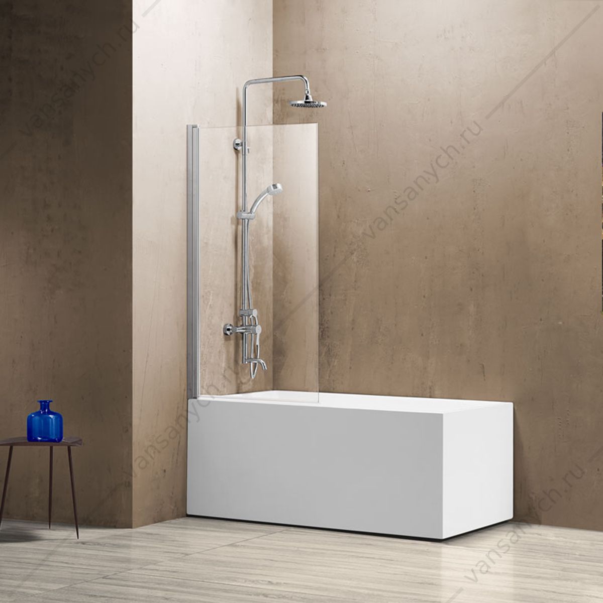 Шторка на ванну Vincea VSB-11800CL, 800*1400, хром, стекло прозрачное Vincea (Италия) купить в Тюмени (Ван Саныч™)
