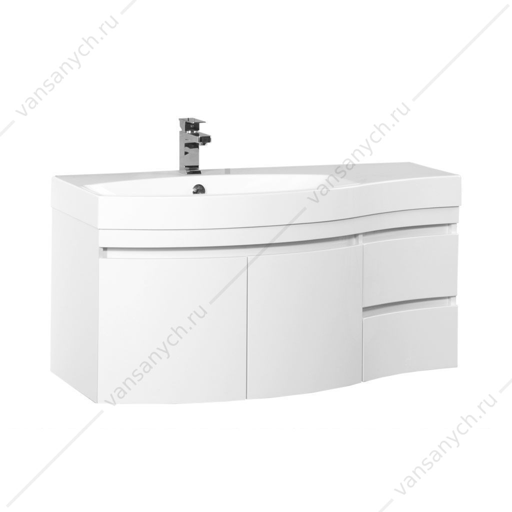 169613 Тумба с раковиной Aquanet Опера 115 L белый (2 дверцы 2 ящика) Aquanet (Россия) купить в Тюмени (Ван Саныч™)