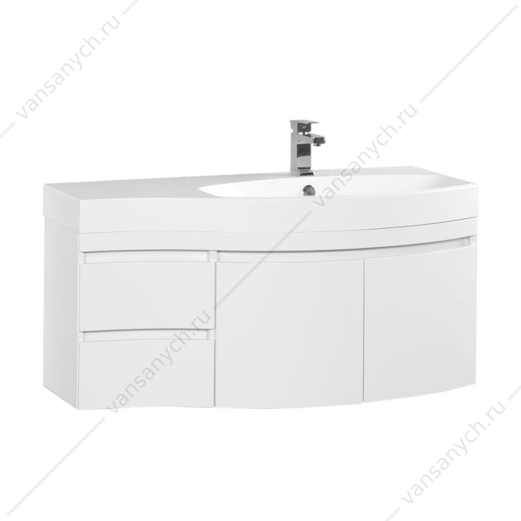 169654 Тумба с раковиной Aquanet Опера 115 R белый (2 дверцы 2 ящика) Aquanet (Россия) купить в Тюмени (Ван Саныч™)