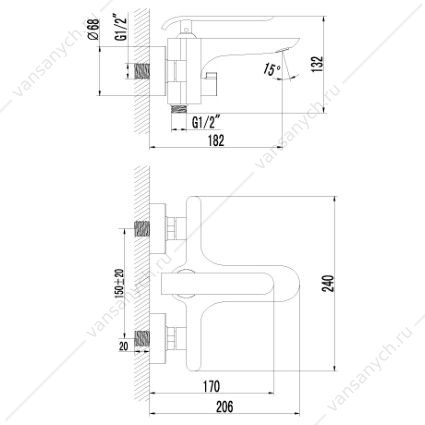 Смеситель Lemark Melange LM4914CW для ванны Lemark (Чехия) купить в Тюмени (Ван Саныч™)