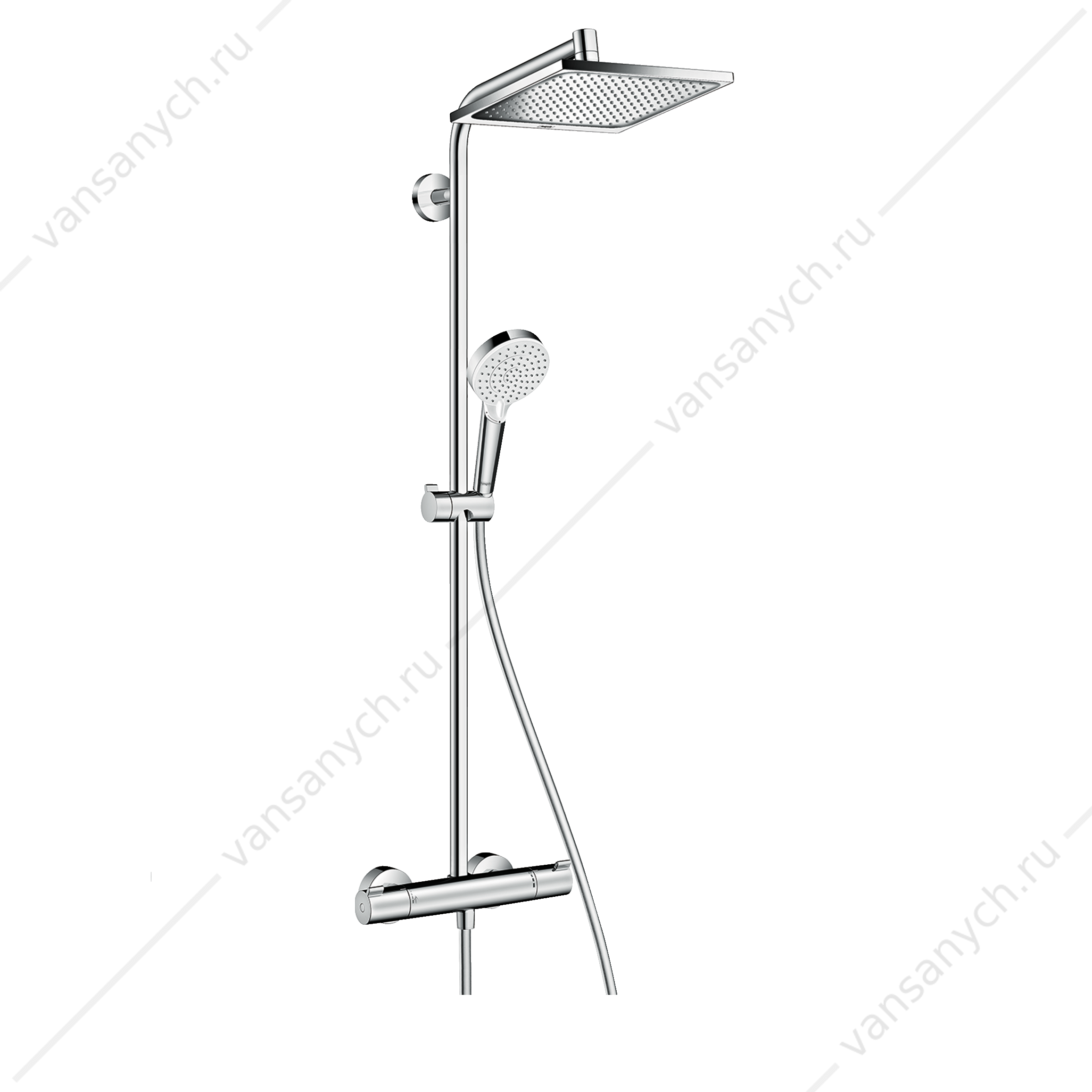 Душевая система с термостатом Hansgrohe Crometta Е 240 1jet Showerpipe 27271000  HANSGROHE (Германия) купить в Тюмени (Ван Саныч™)