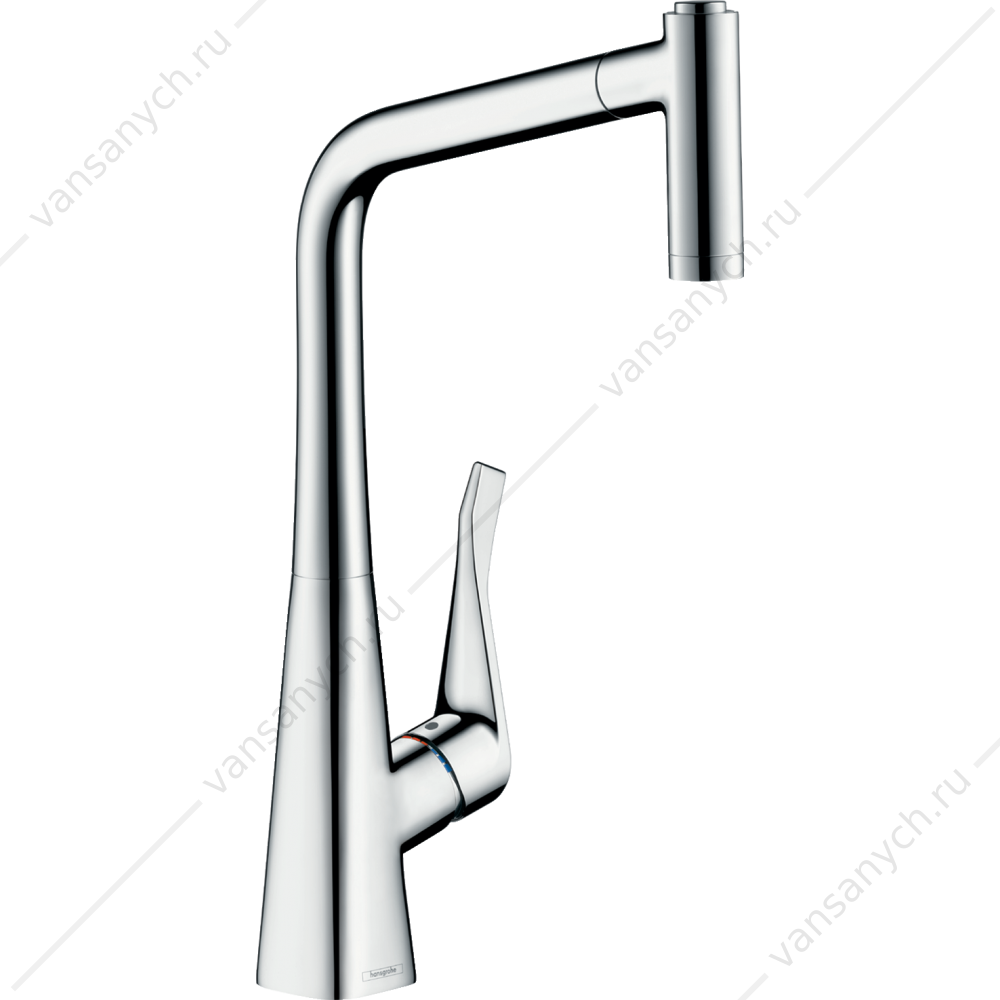 Смеситель для  кухни HANSGROHE Metris  с выдвижным изливом 14820000 HANSGROHE (Германия) купить в Тюмени (Ван Саныч™)