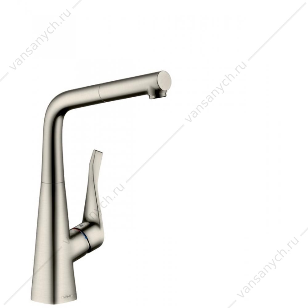 Смеситель для  кухни HANSGROHE Metris  с выдвижным изливом 14821800 HANSGROHE (Германия) купить в Тюмени (Ван Саныч™)