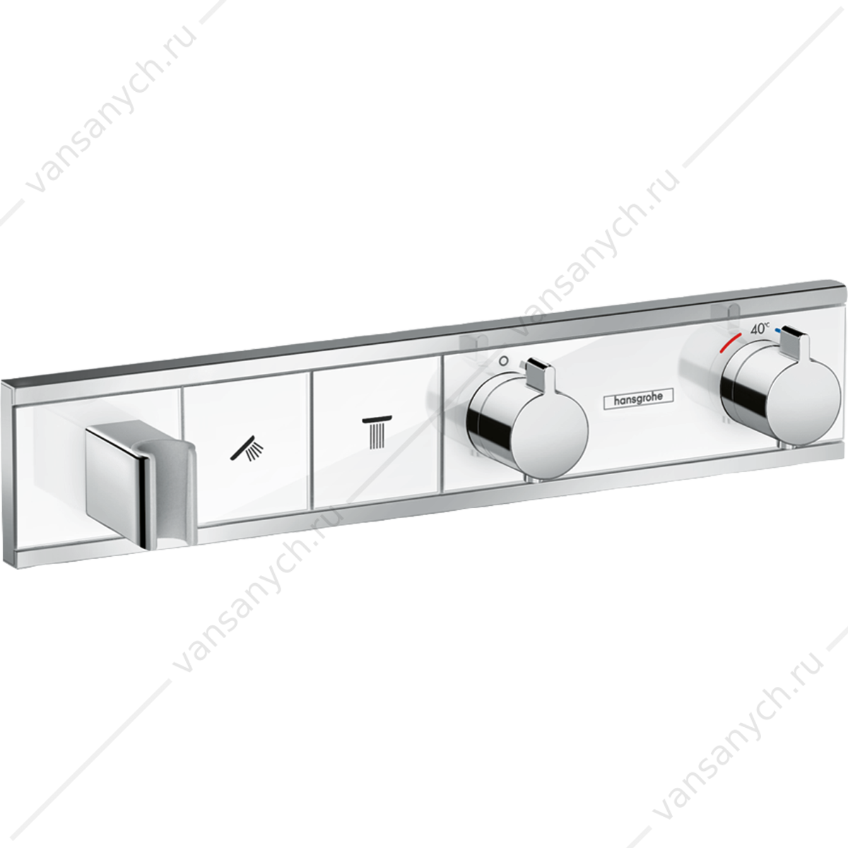 Термостат для 2 потребителей (внешня часть) белый/хром HANSGROHE RainSelect 15355400 HANSGROHE (Германия) купить в Тюмени (Ван Саныч™)