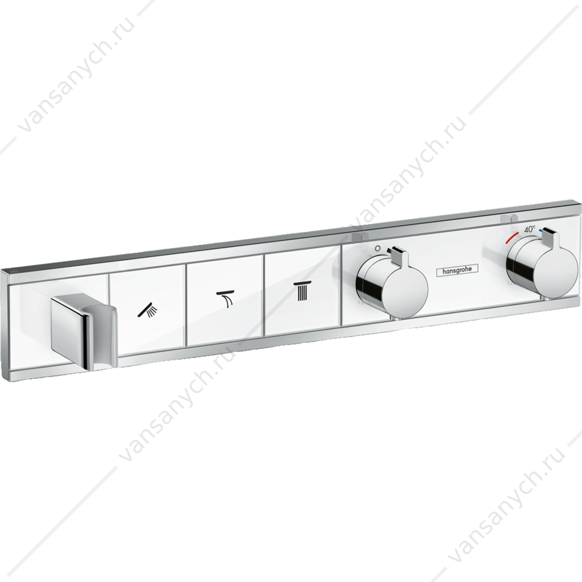 Термостат для 3 потребителей (внешня часть) белый/хром HANSGROHE RainSelect 15356400 HANSGROHE (Германия) купить в Тюмени (Ван Саныч™)