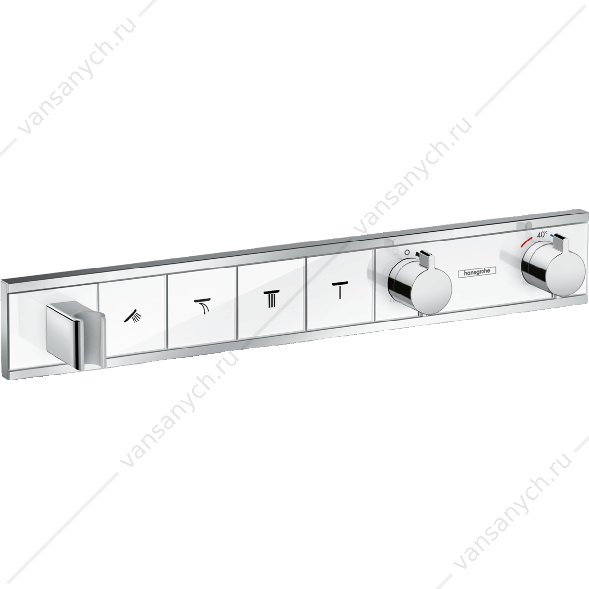 Термостат для 4 потребителей (внешня часть) белый/хром HANSGROHE RainSelect 15357400 HANSGROHE (Германия) купить в Тюмени (Ван Саныч™)