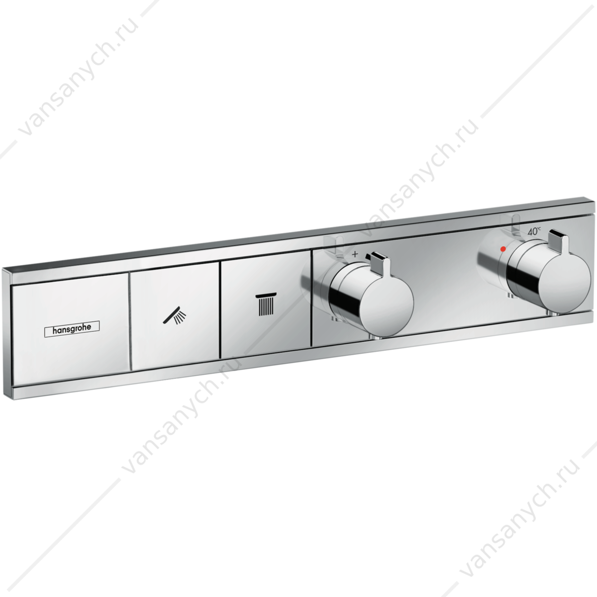 Термостат для 2 потребителей (внешня часть)  хром HANSGROHE RainSelect 15380000 HANSGROHE (Германия) купить в Тюмени (Ван Саныч™)