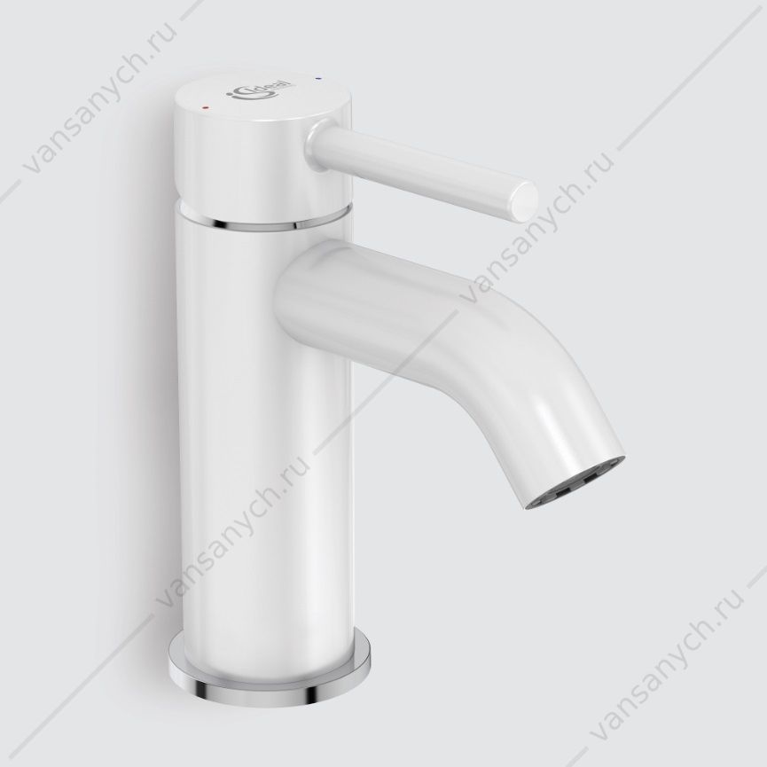 Смеситель для умывальника KOLVA с донным клапаном белый/хром BC666U5 Ideal Standard (Бельгия) купить в Тюмени (Ван Саныч™)