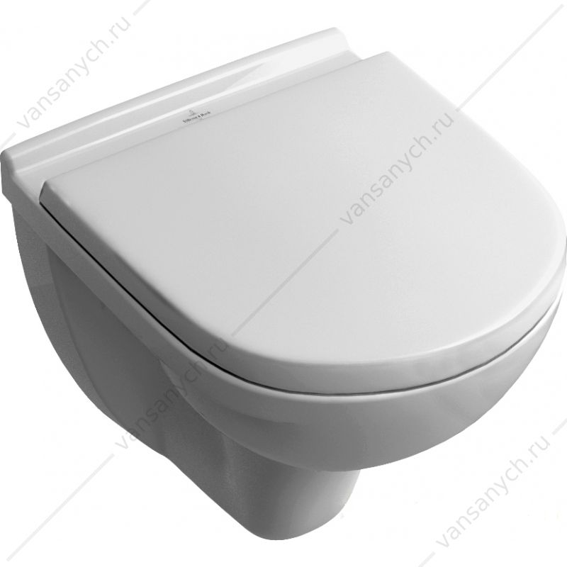Унитаз с сиденьем безободковый VILLEROY & BOCH O.Novo, сиденье быстросъем, микролифт,  weiss alpin, Ceramic Plus, 5660HRR1 Villeroy&Boch (Германия) купить в Тюмени (Ван Саныч™)