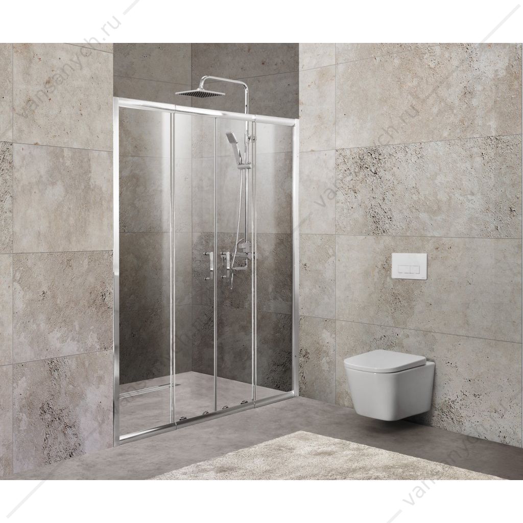 Душевая дверь в нишу BELBAGNO UNIQUE-BF-2 150/180 матовое (Р) Belbagno (Италия) купить в Тюмени (Ван Саныч™)